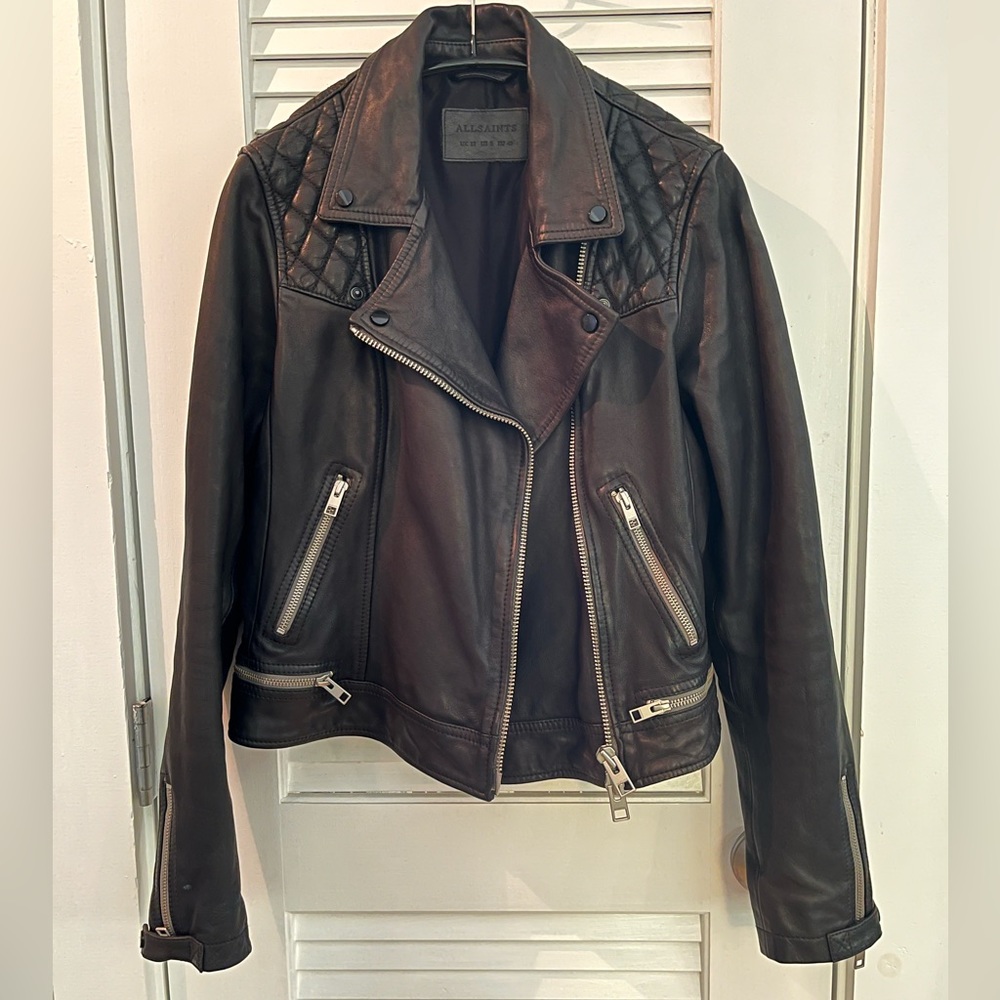 All Saints Black Leather Jacket